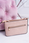 Ladies Handbag Over the Shoulder Pink Gold letter V