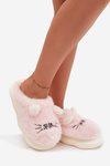 Furry Ladies Slippers Smile Pink Lexira