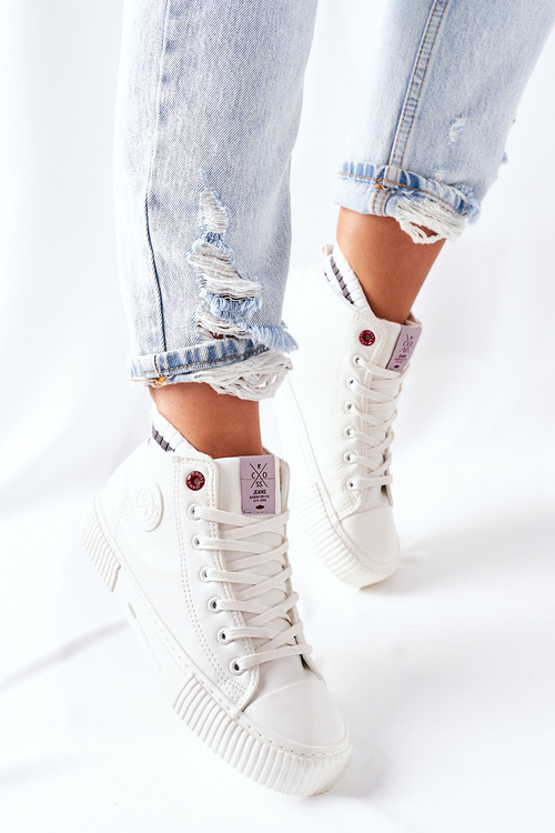 Women's Sneakers Cross Jeans High White II2R4022
