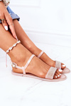 Rubber Sandals With Glitter Nude Beach Time