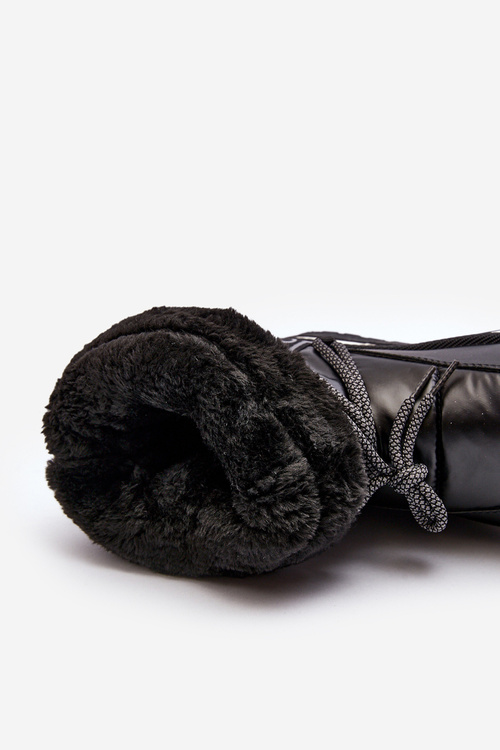 Śniegowce Damskie Wiązane Czarne Lilara NB603