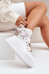 Eko Skórzane Sneakersy Z Przypinkami Białe Grelesi
