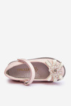 Children's Velcro Ballerinas With Decorative Flower Pink Freya