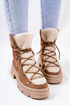 Padded Suede Boots Trappers Beige Mindago