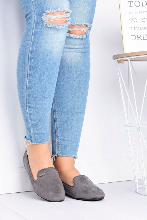 Neala Women's Grey Suede Ballerinas