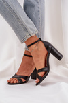 Heeled Sandals Made Of Eco Leather Black Lanaria