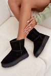 Women's Snow Boots Made of Genuine Suede on Platform Black Privine