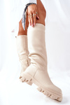Women's High Black Boots Beige Little Bit