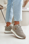 Insulated Leather Sports Shoes on Platform Grey Adite