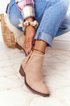 Openwork Boots With Cutouts Beige Clever