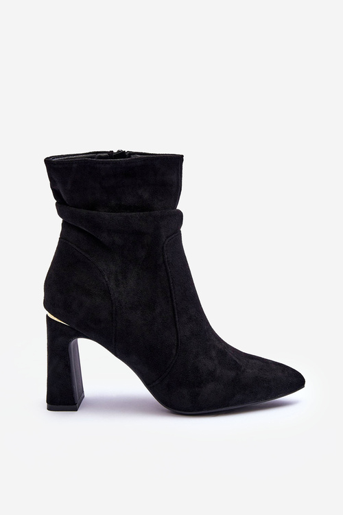 Suede Heels on a Stiletto Heel Black Mellamene