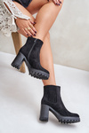 Block Heels Made of Eco Suede Black Mesiella
