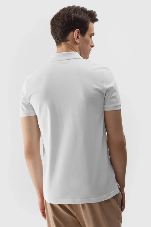 Męska Koszulka Polo Regular Z Logo 4F 4FWMM00TPTSM316-10S Biała