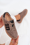 Damskie Sneakersy Zamszowe Ciemnobeżowe Vinceza 79557