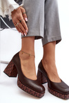 Leather Heels On The Stiletto Laura Messi 259/236-820 Brown