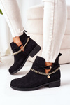Suede Boots With A Chain Black Elvira