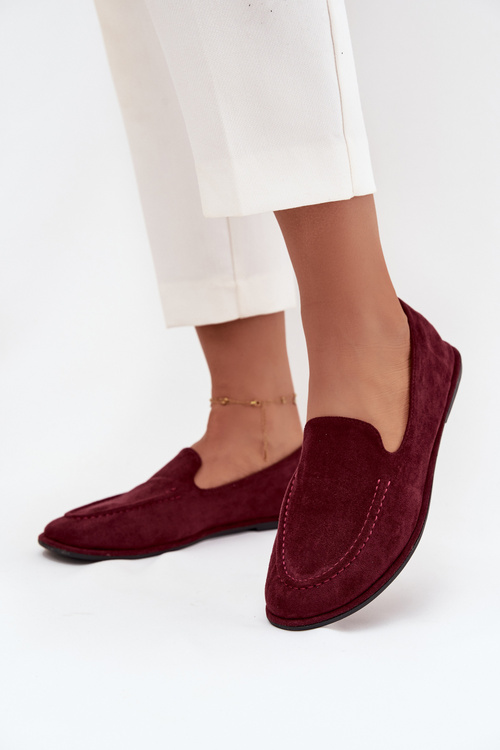 Women's Loafers Made of Eco Suede Flat Bordeaux Miryelle