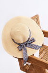 Fashionable Hat With Material Bow Light Beige