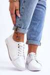 Women's White Leather Sneakers S.Barski LR268R