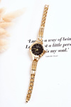 Giorgio & Dario Gold Ladies Bracelet Watch With Black Pisento Dial