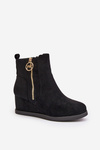 Leather Lined Heeled Boots With Ornamentation Black Vere