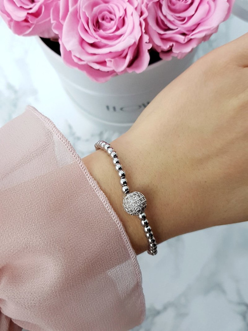 Women's Beaded Charms Bracelet Silver Atria