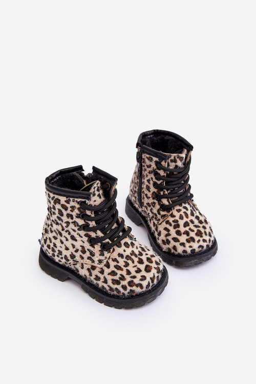 Children's Insulated Boots with Zipper Beige Goopy