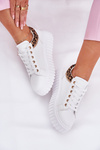 Women's Sports Shoes On Platform Made Of Eco Leather Panther White Velionna