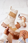 High Workers Booties On A Zipper Beige Nerisa