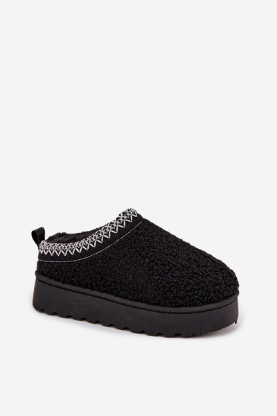 Dziewczęce Młodzieżowe Śniegowce Futerko Typu Baranek Czarne Selathiel