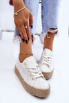 Women's Big Star Braided Platform Sneakers LL274199 White