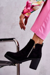 Suede Boots On High Heels With A Zipper Black Sevione
