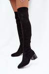 Women's knee-high boots with heel black Carina