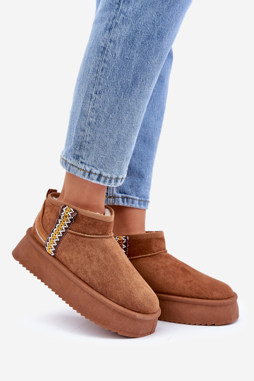 Śniegowce Damskie Na Platformie Ze Wzorem Camel Udra