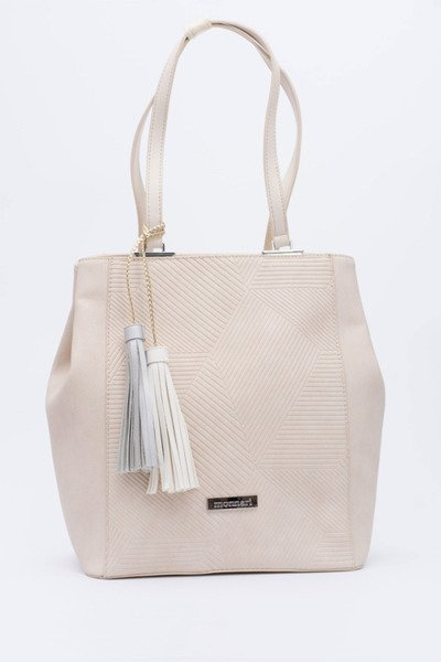 Women's Beige Shopper Handbag Bag Monnari