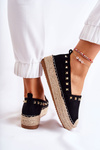 Espadryle Damskie Ćwieki Czarne Laross