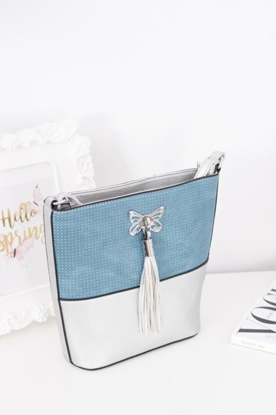 Women's Silver Letter Purse Handbag with Tassel