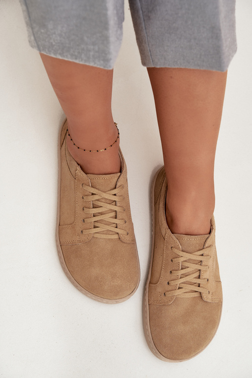 Damskie Zamszowe Trampki Beżowe Zazoo 314