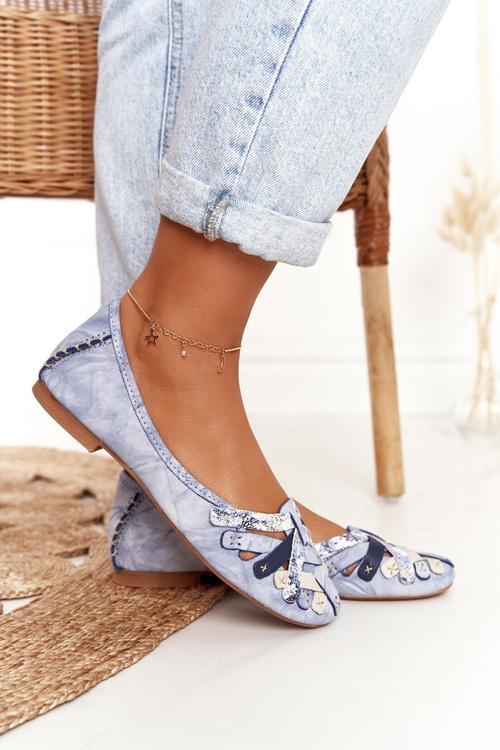 Classic Leather Women’s Ballerinas Maciejka Blue 01358-45