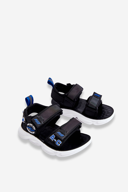 Children's Light Sandals Black and Blue Maxel