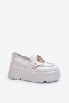 Zazoo 3458 Women's Leather Moccasins With Decoration White