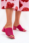 Women's Heeled Sandals Block Type Fuchsia Wenilan