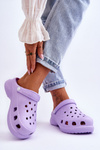 Foam Crocs Sandals On A Chunky Sole Violet Katniss