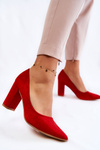 Classic Suede Pumps On A Heel Red Kendra