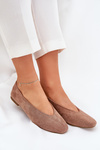 Classic Ballet Flats From Eco Suede Khaki Osallin