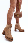 Lace-up Suede Ankle Boots Beige Lemar Flomes