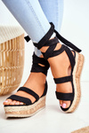 Women's Platform Sandals Tiered Black La Favorite