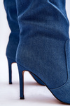 Denim Boots on Heel Blue Melisandra 