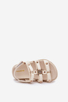 Girls Sandals With Golden Detail Beige Lunessa