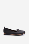 Women's Black Flat Heel Loafers Enzla